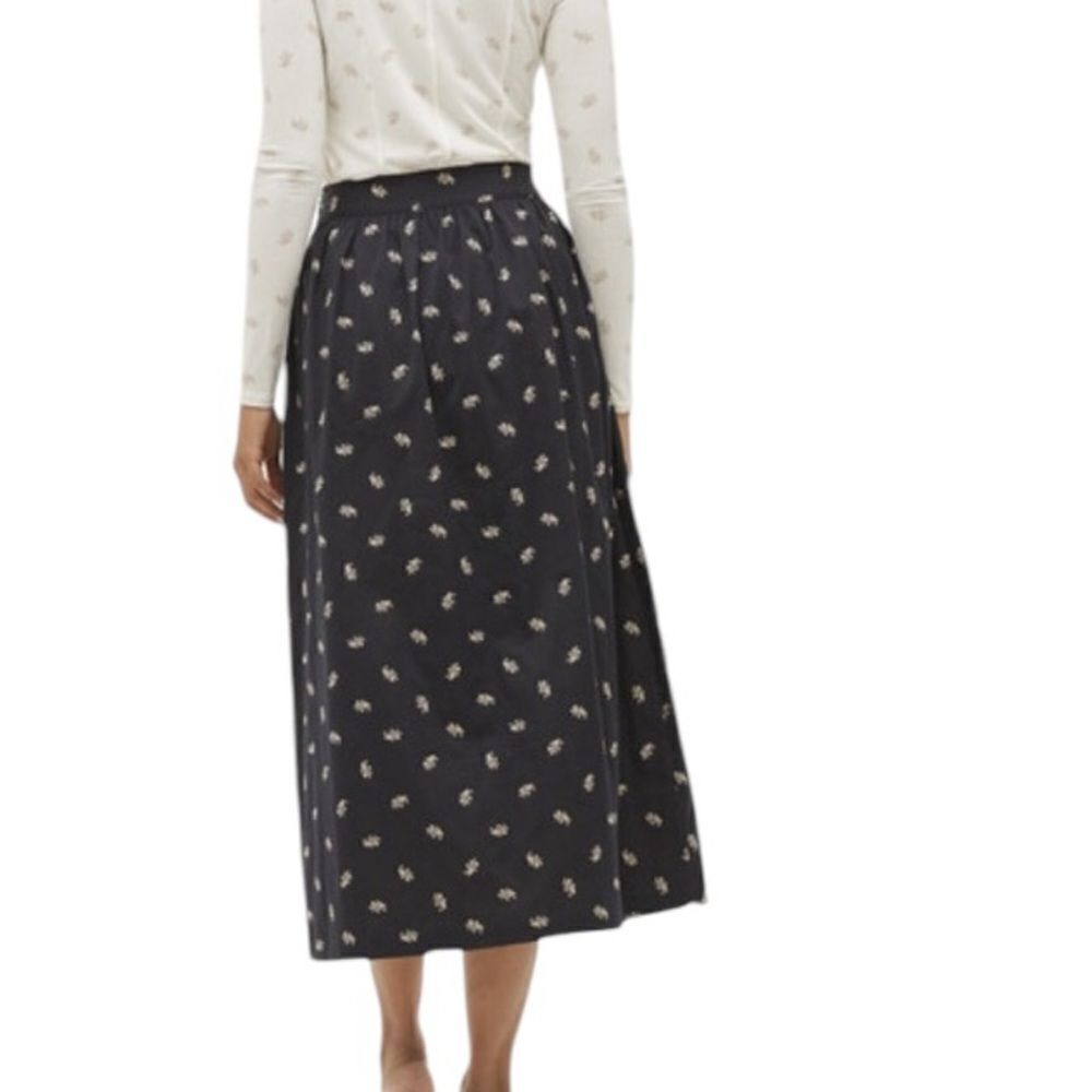 Hill House the Krista Skirt in black floral jacquard XS NWT - Picture 3 of 7